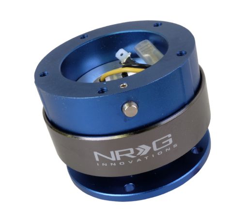 Picture of NRG Quick Release Gen 2.0 - Blue Body Titanium Chrome Ring (5 Hole Base 5 Hole Top)