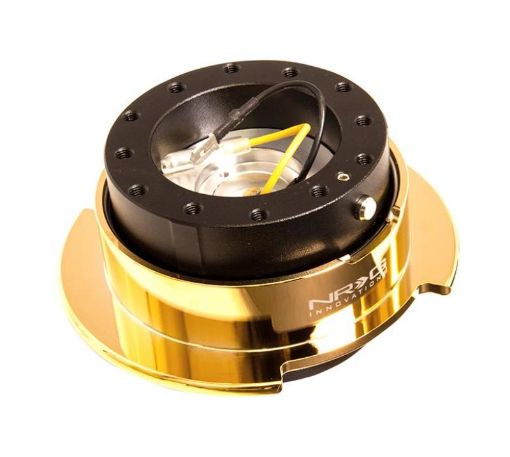 Picture of NRG Quick Release Kit Gen 2.5 - Black Body Chrome Gold Ring