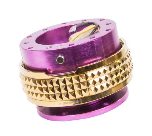 Picture of NRG Quick Release Kit - Pyramid Edition - Purple Body Chrome Gold Pyramid Ring