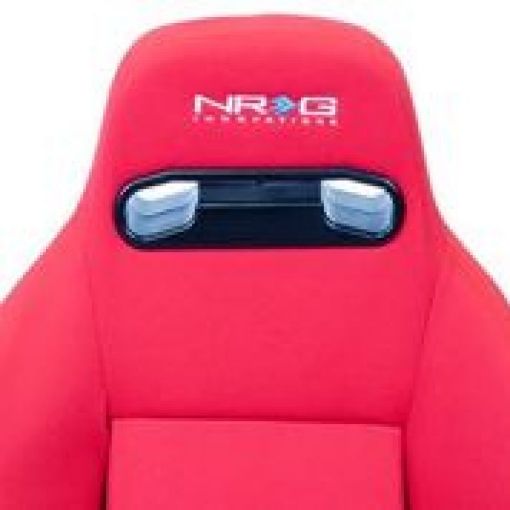 Picture of NRG Sport Seats (Pair) Type - R Cloth wNRG Logo - Red wRed Stitch