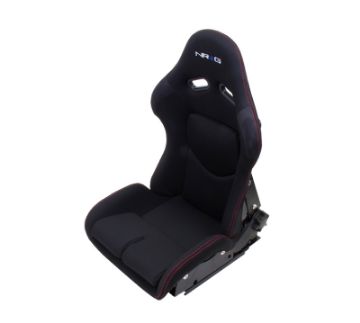 Picture of NRG FRP Bucket Seat - Reclinable (Black Cloth wRed Stiting)