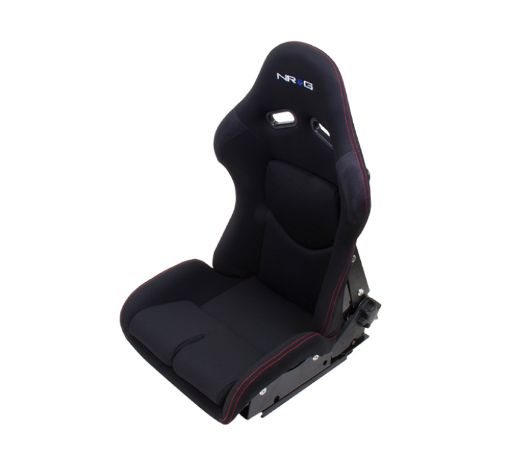 Picture of NRG FRP Bucket Seat - Reclinable (Black Cloth wRed Stiting)