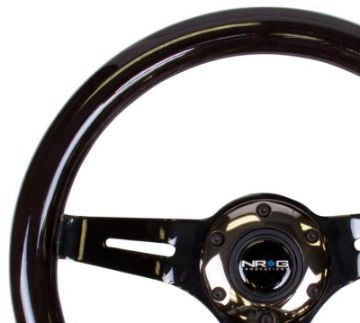 Picture of NRG Classic Wood Grain Steering Wheel (310mm) White wNeochrome 3 - Spoke Center