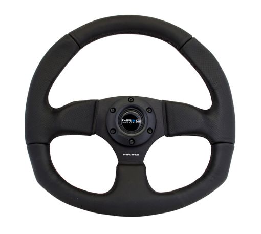 Picture of NRG Reinforced Steering Wheel (320mm Horizontal 330mm Vertical) Leather wBlack Stitching