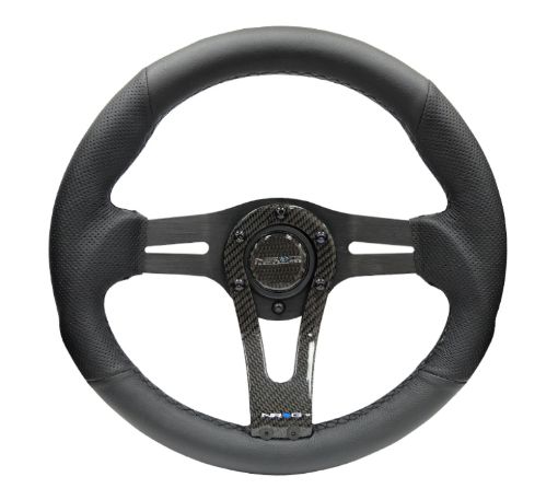 Picture of NRG Reinforced Steering Wheel (320mm) wCarbon Center Spoke