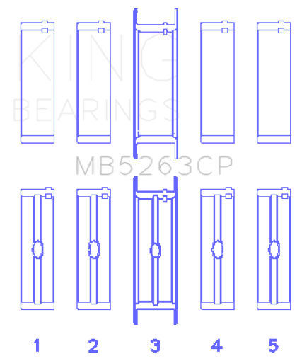 Picture of King 00 - 03 Ford F - 650F - 750 T444E (Size STD) Crankshaft Main Bearing Set