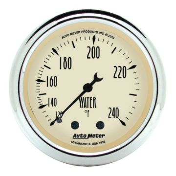 Picture of Autometer 2 - 116 inch Mechanical Antique Beige Water Temp Gauge 120 - 240 Deg F