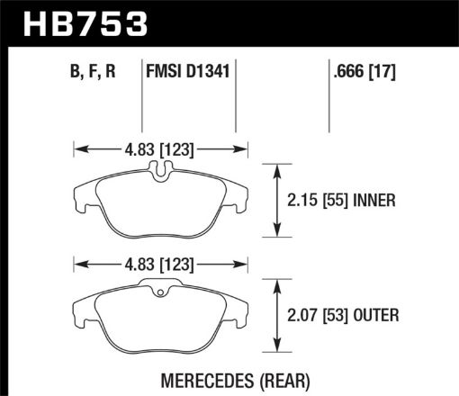 Picture of Hawk 08 - 14 Mercedes - Benz C300 10 - 15 Mercedes - Benz GLK350 HPS Street Rear Brake Pads