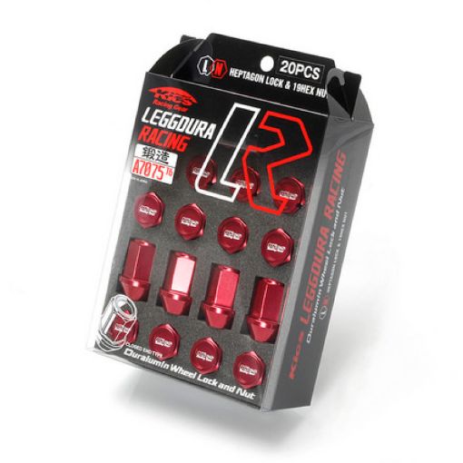 Picture of Project Kics 12X1.25 Red Leggdura Racing Lug Nuts (Laser Logo) - 20 PCS