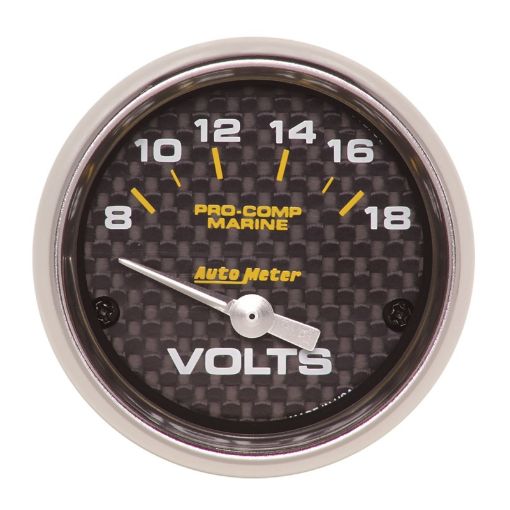 Picture of Autometer Marine Carbon Fiber 2 - 116in 18V Electric Voltmeter Gauge