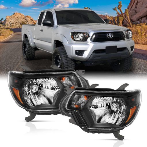 Picture of ANZO 2012 - 2015 Toyota Tacoma Crystal Headlights Black