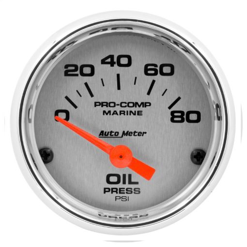 Picture of Autometer Marine Chrome Ultra - Lite 2 - 116in 80PSI Electric Oil Pressure Gauge
