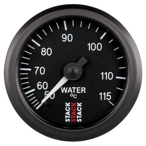 Picture of Autometer Stack Instruments 52mm 50 - 115 Celsius 38 BSPT (M) Mechanical Water Temp Gauge - Black