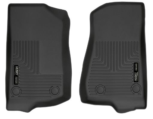 Picture of Husky Liners 19 - 24 Jeep Wrangler JLJLU WeatherBeater Front Row Black Floor Liners