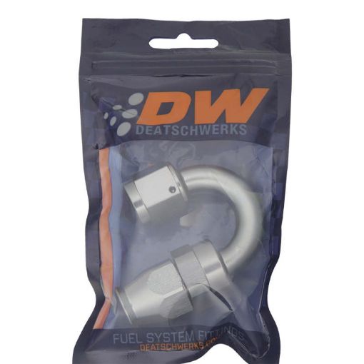 Picture of DeatschWerks 8AN Female Swivel 180 - Degree Hose End PTFE (Incl. 1 Olive Insert)