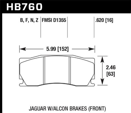 Picture of Hawk 08 - 12 Jaguar XKR (w Alcon Brakes) Performance Ceramic Street Front Brake Pads