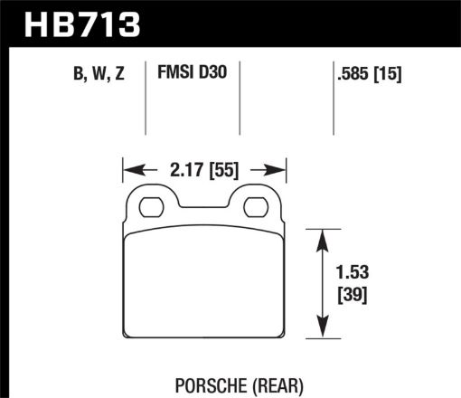 Picture of Hawk 65 - 69 Porsche 911912 Performance Ceramic Street Rear Brake Pads