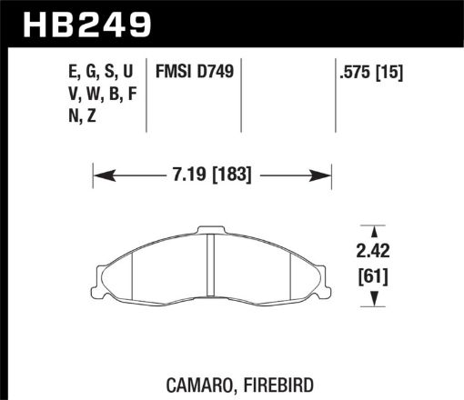 Picture of Hawk 98 - 02 Chevrolet Camaro SSZ28 98 - 02 Pontiac Firebird DTC - 50 Race Front Brake Pads
