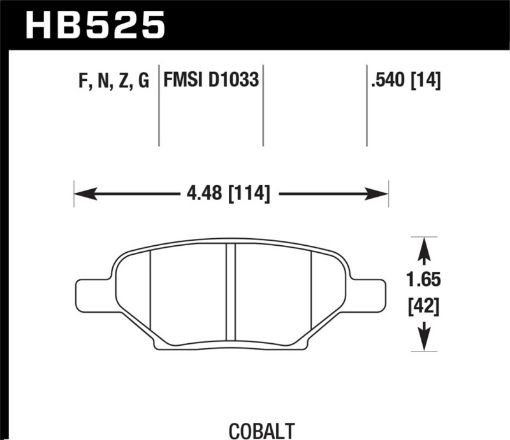 Picture of Hawk 05 - 10 Chevrolet Cobalt SS 07 - 10 Pontiac G5 05 - 10 Pontiac G6 DTC - 60 Race Rear Brake Pads