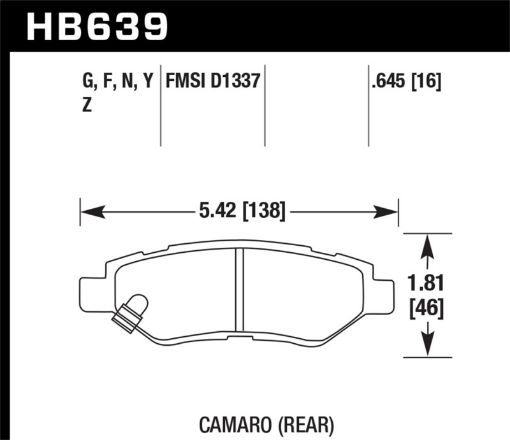 Picture of Hawk 10 - 15 Chevrolet Camaro 3.6L 08 - 14 Cadillac CTS (wJE5J55 Brakes) DTC - 60 Race Rear Brake Pads