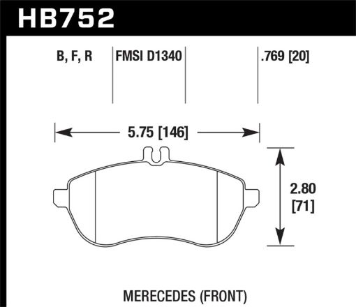 Picture of Hawk 12 - 15 Mercedes - Benz SLK250 12 - 15 Mercedes - Benz C250 HPS 5.0 Front Brake Pads