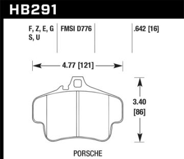 Picture of Hawk 01 - 05 Porsche 911 (996) GT3 Cup HT - 10 Race Rear Brake Pads
