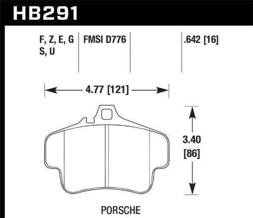 Picture of Hawk 01 - 05 Porsche 911 (996) GT3 Cup HT - 10 Race Rear Brake Pads