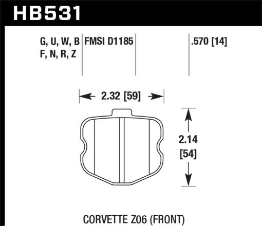 Picture of Hawk 06 - 10 Chevy Corvette (OEM Pad Design) Front Ceramic Sreet Brake Pads