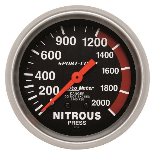 Picture of Autometer 2 - 58in 0 - 2000 PSI Mechanical Nitrous Pressure Sport - Comp Gauge
