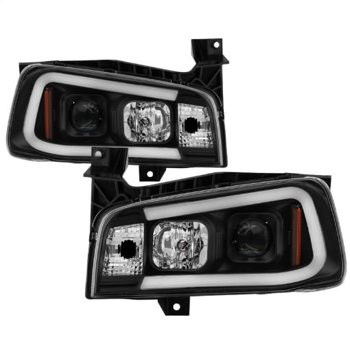 Picture of Spyder Dodge Charger 06 - 10 Projector Headlights - LED Light Bar - Black PRO - YD - DCH05V2 - LB - BK