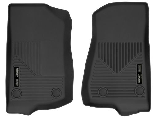 Picture of Husky Liners 19 - 24 Jeep Wrangler JLJLU X - Act Contour Black Front Floor Liners