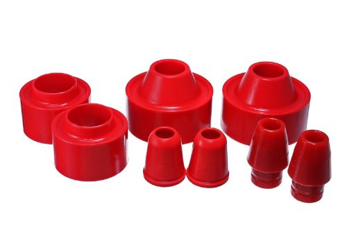 Picture of Energy Suspension 07 - 17 Jeep Wrangler (JK) Red Front Rear Coil Spring Spacer 1 - 34in Lift Set