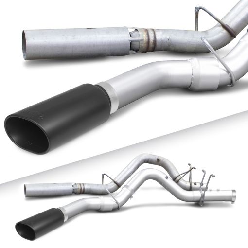 Picture of Banks Power 17 GM Duramax L5P 25003500 Monster Exhaust System - SS Single Exhaust w Black Tip