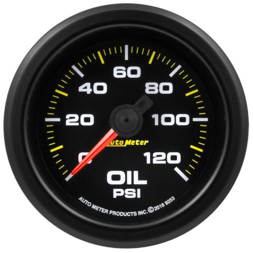 Picture of Autometer Extreme Environment 2 - 116in 120psi Stepper Motor Oil Pressure Gauge w Warning Light