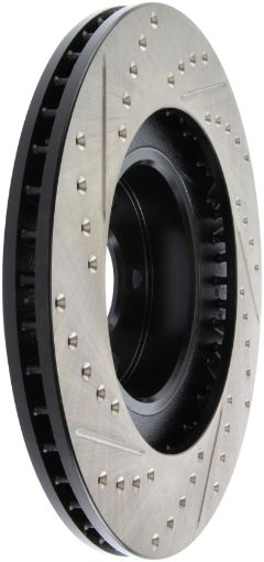 Picture of StopTech 02 - 10 Subaru WRX Slotted Drilled Left Front Rotor (exc. STi)