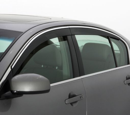 Picture of AVS 15 - 18 Chevrolet TahoeGMC Yukon Ventvisor Low Profile Deflectors 4pc - Smoke wChrome Trim