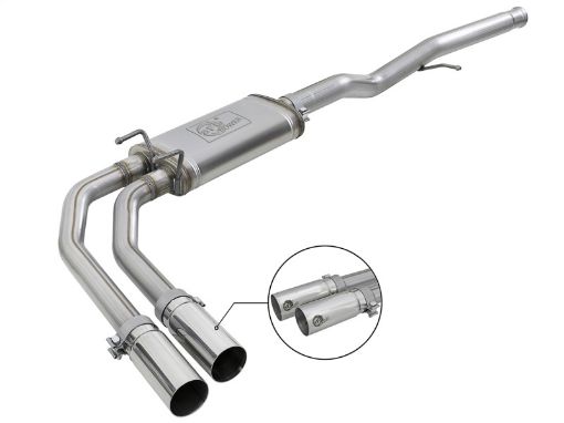 Picture of aFe Rebel Series 3in - 2.5in 409 SS Cat - Back Exhaust 09 - 18 GM SilveradoSierra 1500 V6 - 4.3L V8 - 4.6L