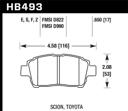 Picture of Hawk 04 - 07 xAxB 2000 MR2 Spyder D990 HPS Street Front Brake Pads