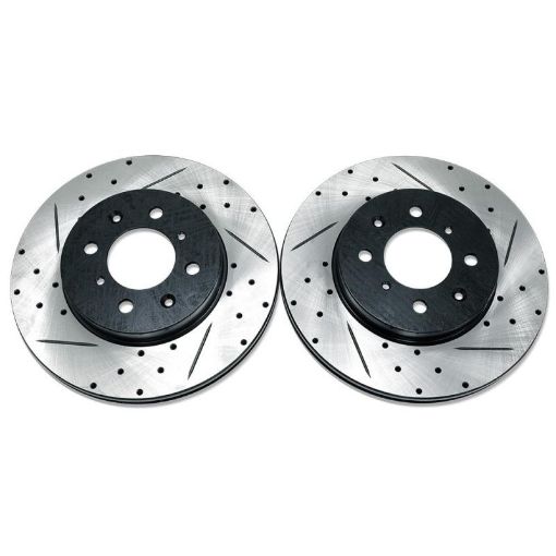 Picture of BLOX Racing 90 - 01 Acura Integra (Excl Type - R) Front Slotted Drilled Rotors - Pair