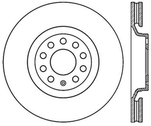 Picture of StopTech 01 - 09 Audi A4 Sport Slotted Drilled Front Right Cryo Rotor