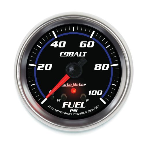 Picture of Autometer Cobalt Fuel Pressure Gauge 2 - 58in 100PSI Stepper Motor w Peak and Warn