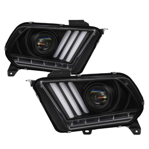 Picture of Spyder 13 - 14 Ford Mustang (HID Only) Projector Headlights wTurn Signals - Blk PRO - YD - FM13HID - BK