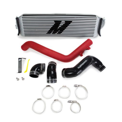 Picture of Mishimoto 2017 Honda Civic Type R Intercooler Kit - Silver Intercooler Red Piping
