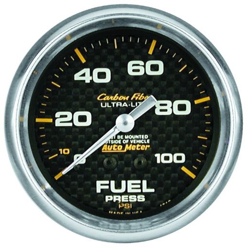 Picture of Autometer Carbon Fiber 66.7mm 0 - 15 PSI WO ISO Fuel Pressure Gauge