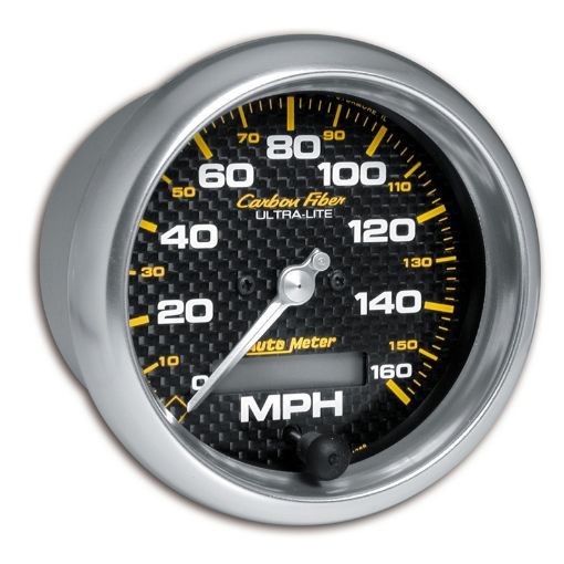 Picture of Autometer Carbon Fiber 85.7mm 160MPH Range Speedometer Elect. Programmable Gauge