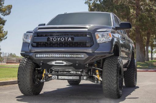 Picture of Addictive Desert Designs 2014 Toyota Tundra Stealth Fighter Front Bumper wWinch Mount Sensors