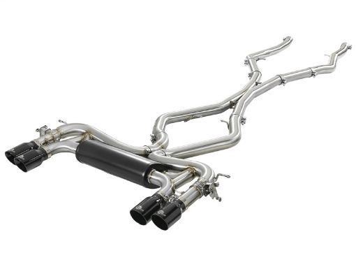 Picture of aFe MACH Force - Xp 3.5in. 304 SS CB Exhaust System 15 - 18 BMW X5 M (F85) V8 - 4.4L (tt) - Black Tip