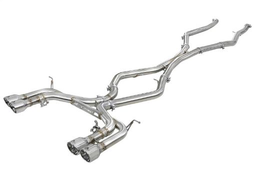 Picture of aFe MACH Force - Xp 3.5in. 304 SS CB Exhaust wo Muffler 15 - 18 BMW X5 M V8 - 4.4L (tt) - Polished Tip