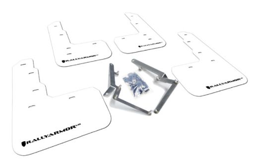 Picture of Rally Armor 17 - 22 Honda Civic Type R White UR Mud Flap wBlack Logo