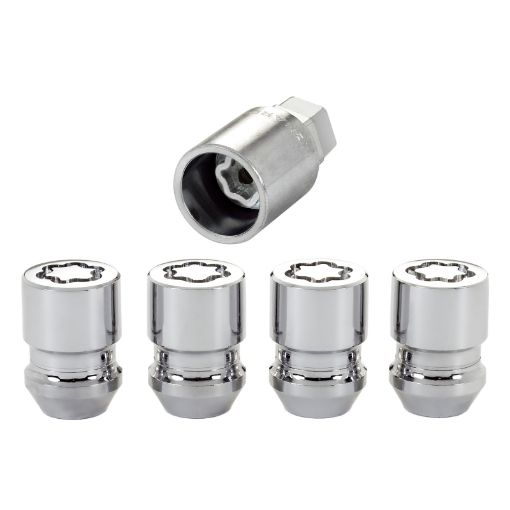 Picture of McGard Wheel Lock Nut Set - 4pk. (Cone Seat) M12X1.5 19mm 21mm Dual Hex 1.28in. L - Chrome